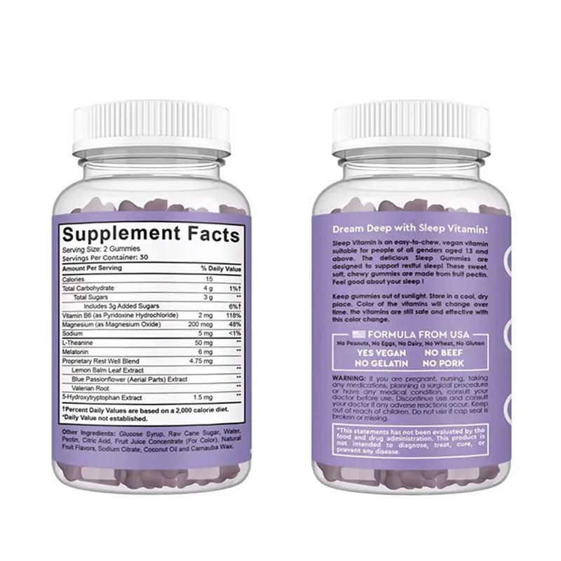 Sleep Gummy Supplement — Melatonin, 5‑HTP & L‑Theanine