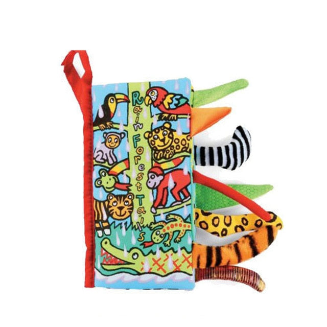 Soft Baby Sensory Fabric Book With Tactile Animal Tails