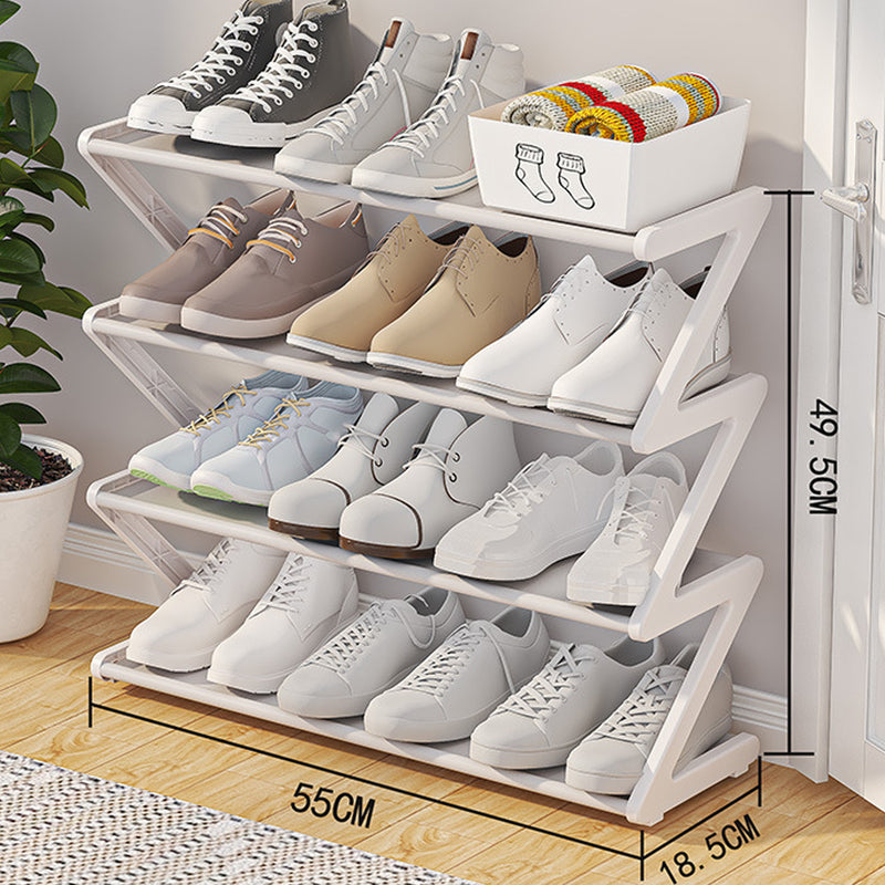 Z-Shaped Shoe Rack: Holds 8 Pairs in Slim Footprint