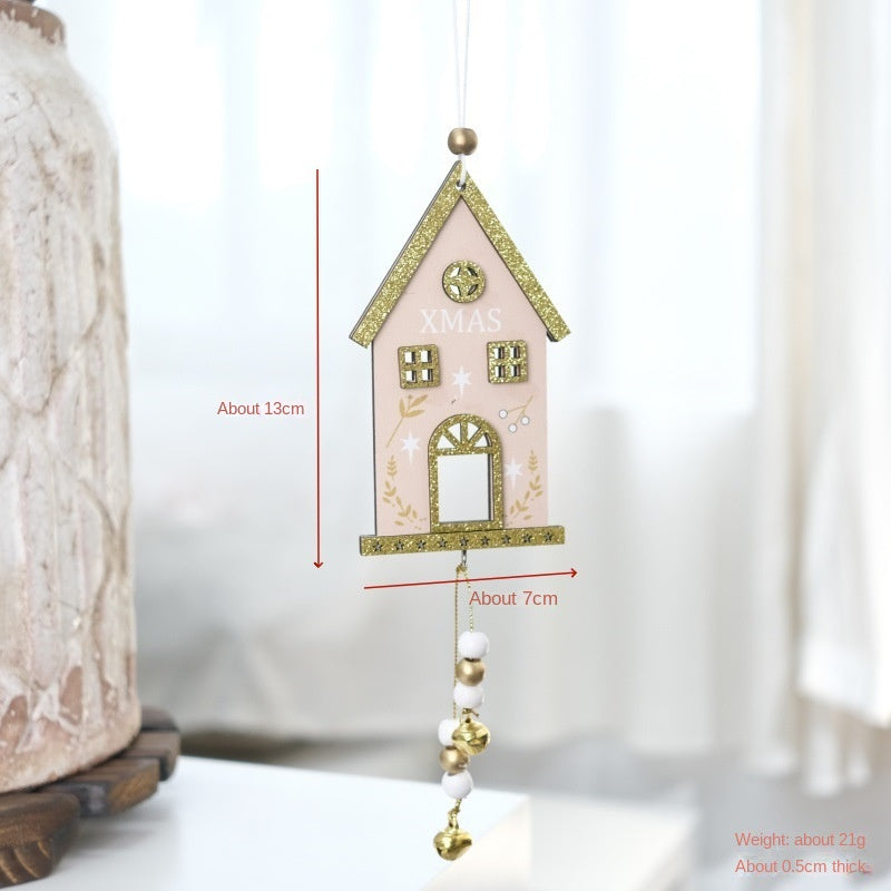 Christmas Wooden House Ornaments for Festive Displays