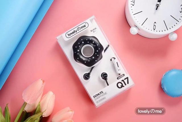 Cute Donut Wired Earphones with Mic, Pastel Colors