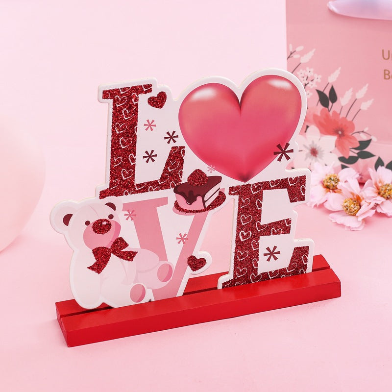 Valentine's Day Wooden Decor for Romantic Tabletops
