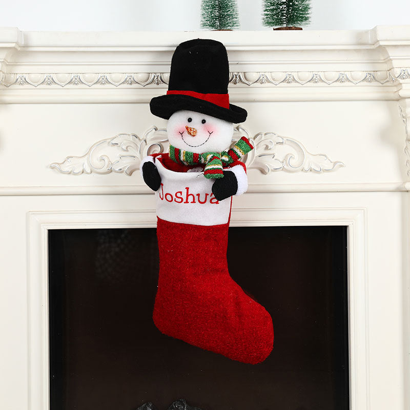 Personalized Christmas Stocking With Plush Character