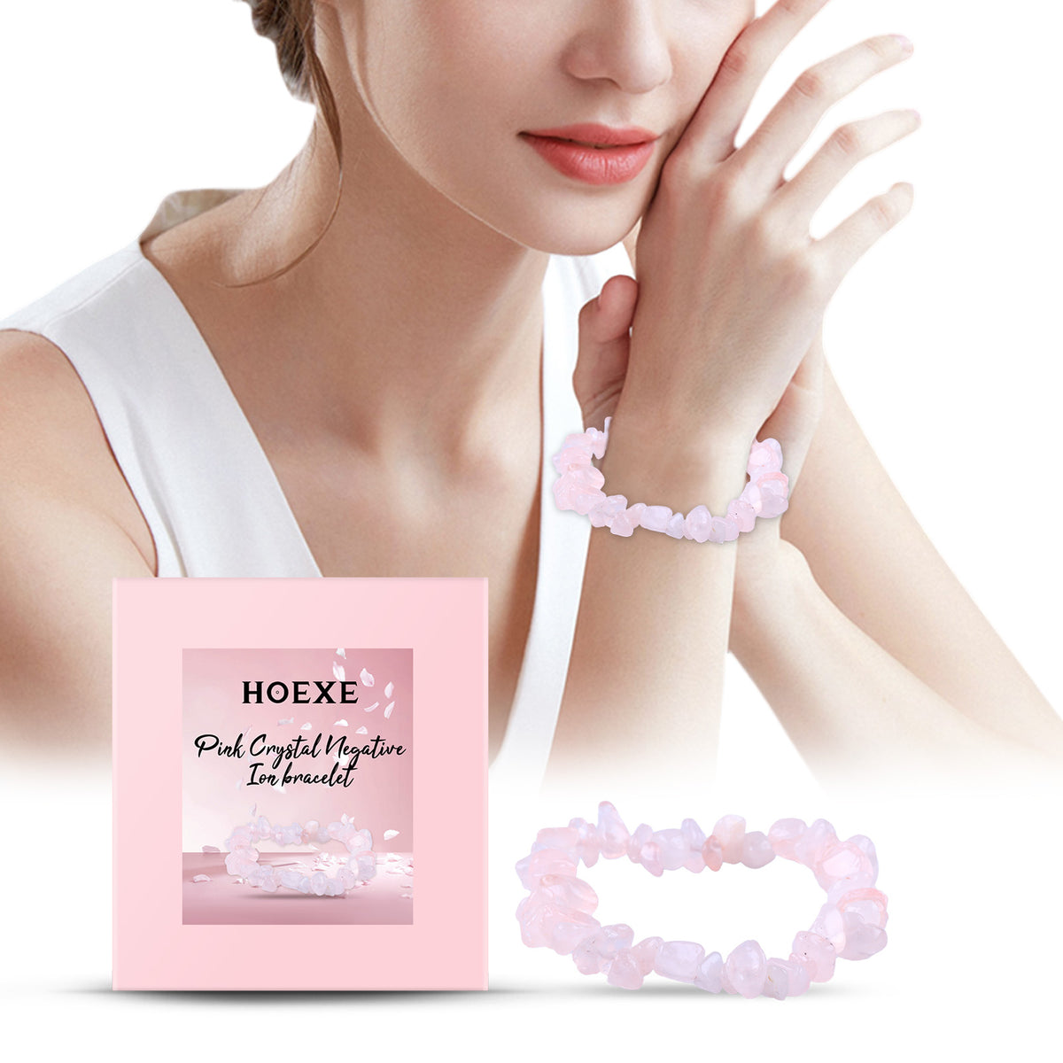 Pink Crystal Bracelet for Romantic Everyday Style Gift