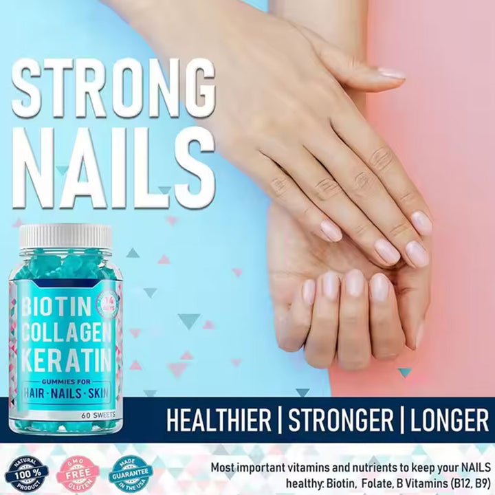 Collagen Hair Growth Biotin Gummies — Visibly Stronger Hair