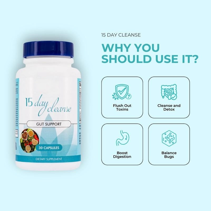 15 Day Bowel Cleanse Capsules — Natural Constipation Relief