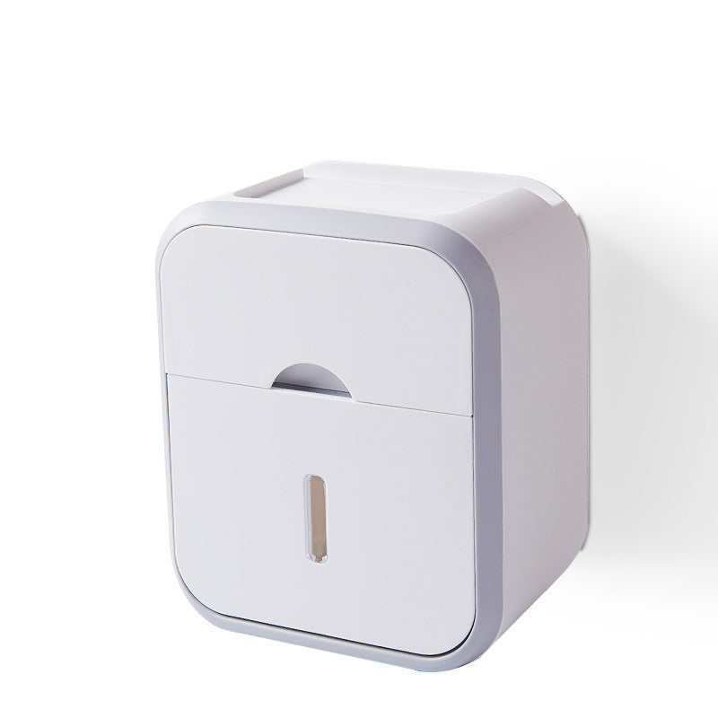 Punch-Free Toilet Paper Holder Waterproof Wall Box