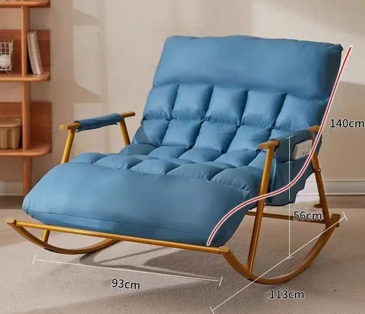 Rocking Lounge Chair with Quilted Back for Relaxing