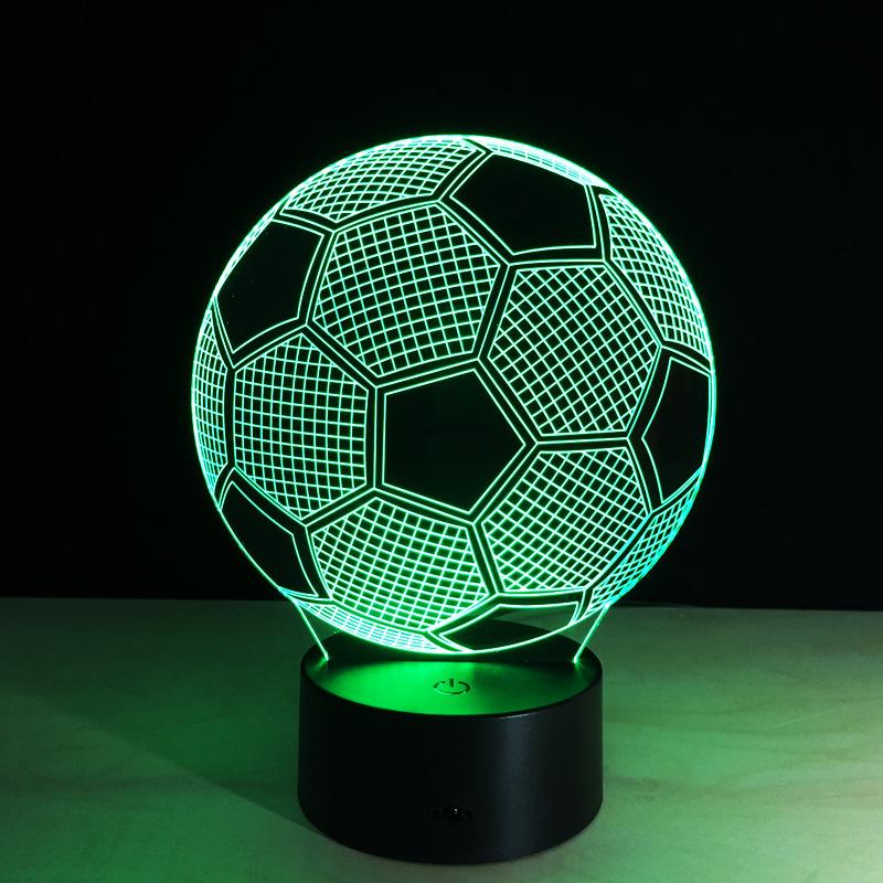 3D Football Night Light with Color-Changing LED Glow