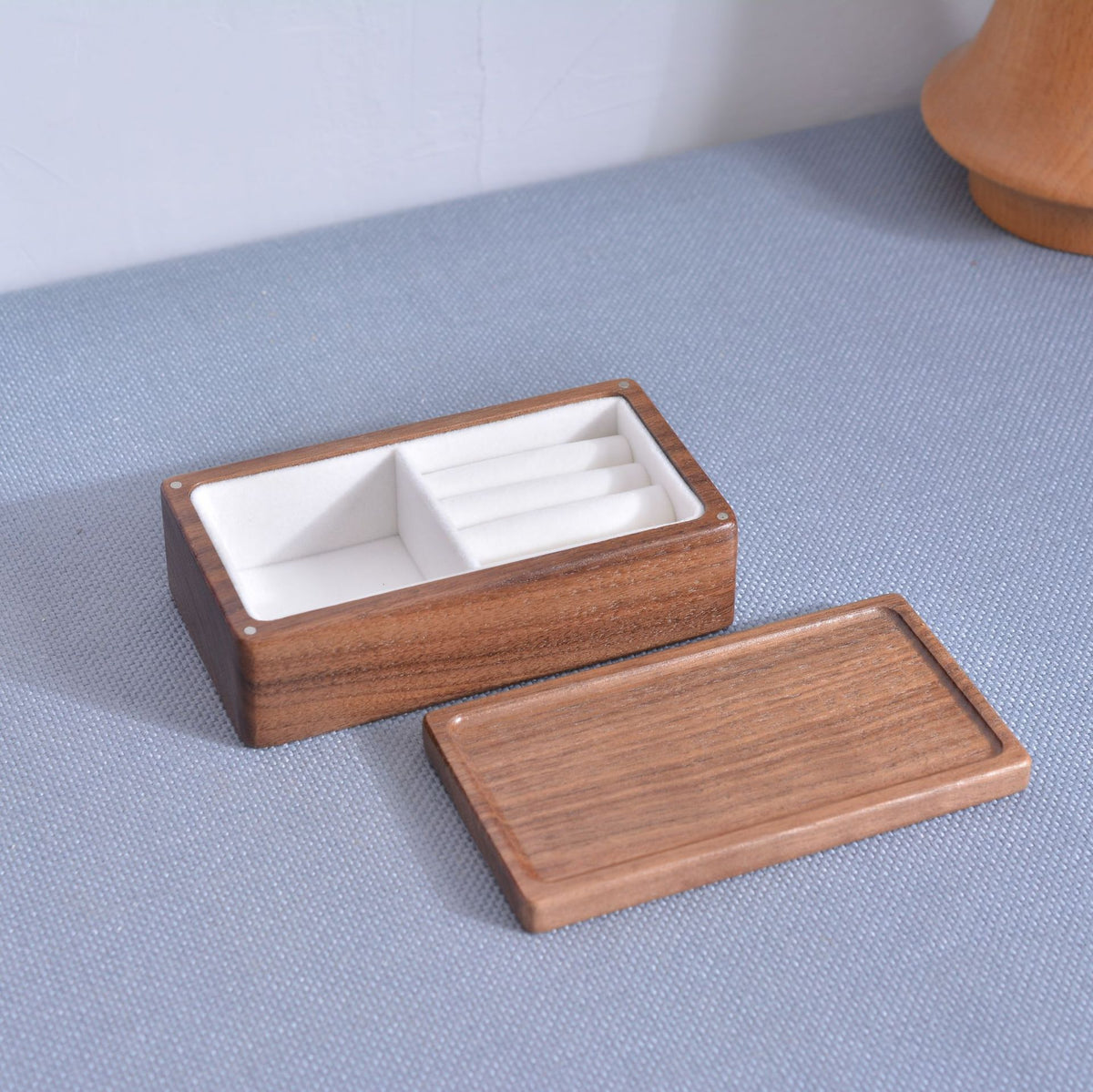 Solid Wood Jewelry Box for Earrings, Necklaces & Rings