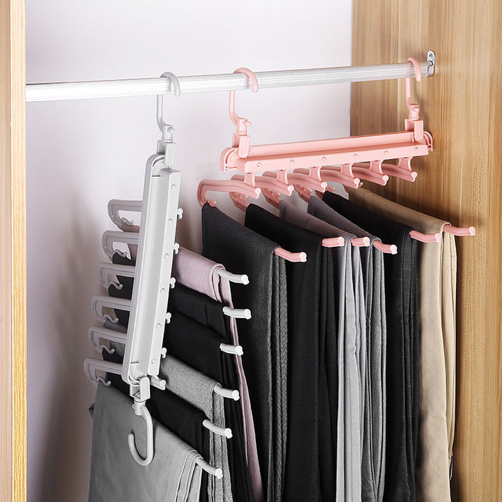 Folding Trouser Rack That Hangs 9 Pairs on One Hook