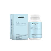 Memory Enhancement Capsule with branded box and white bottle with blue gradient