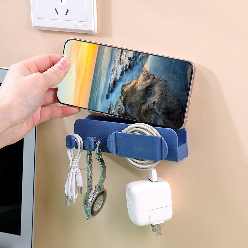 Punch-Free Wall Phone Charging Holder & Cable Organizer