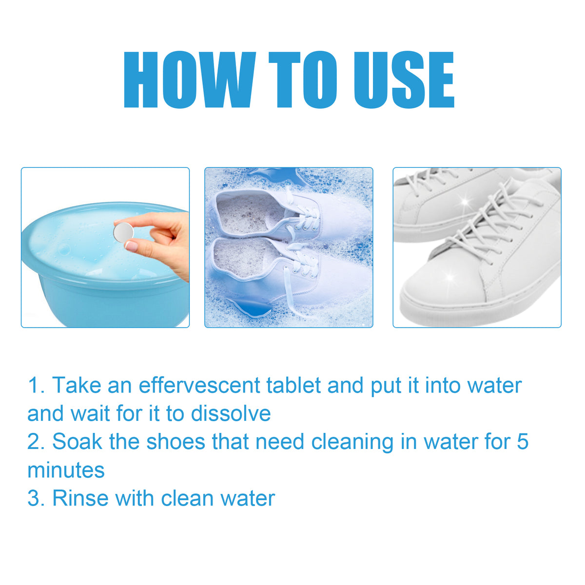 Shoe Cleaning Tablets for White Sneakers, 50 Count