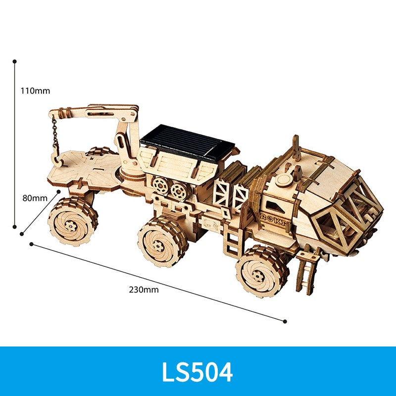 Solar Wooden Model Building Kit for Screen-Free STEM