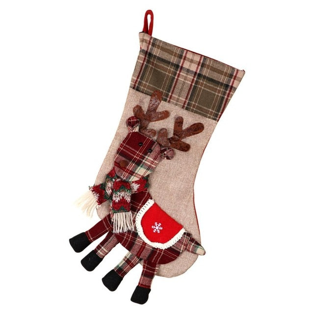 Christmas Stocking With Plush Character Gift Holder