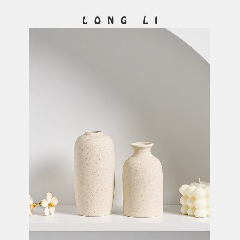 Minimalist Speckled Ceramic Vase for Dried Flowers