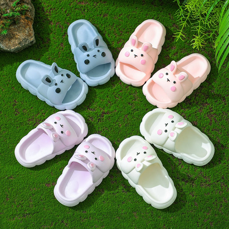 Kids Rabbit Slippers: Soft Non-Slip Indoor & Outdoor Sandals