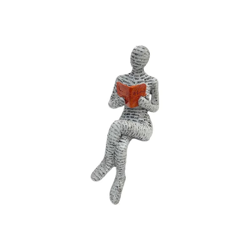 Reading Girl Resin Sculpture for Shelf & Tabletop Decor