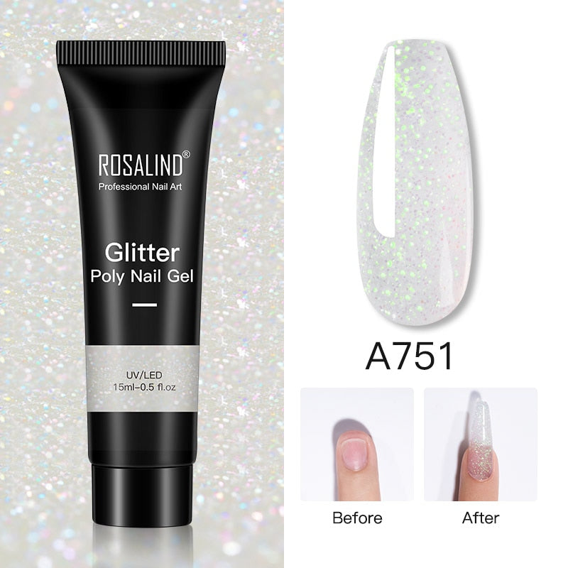 Glitter Poly Nail Gel Extensions for Salon-Style Sparkle