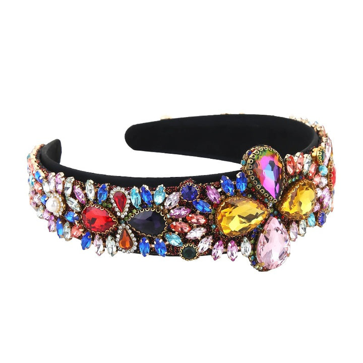 Wide Padded Jeweled Headband for Instant Retro Glamour