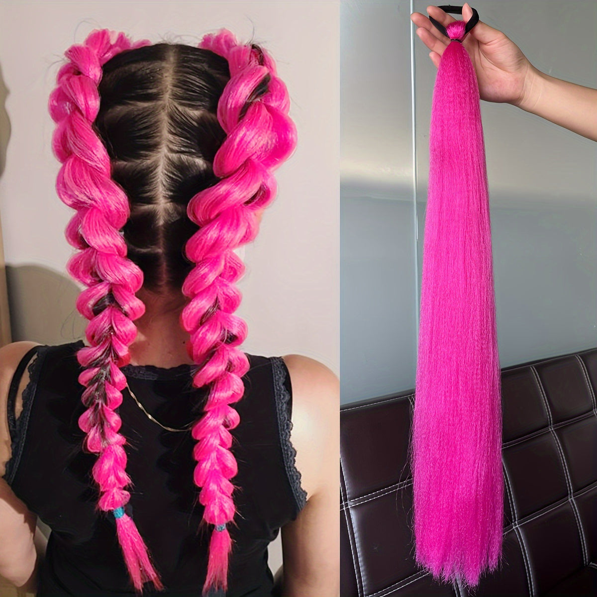 Colorful Ponytail Hair Extensions — Instant Braid Makeover