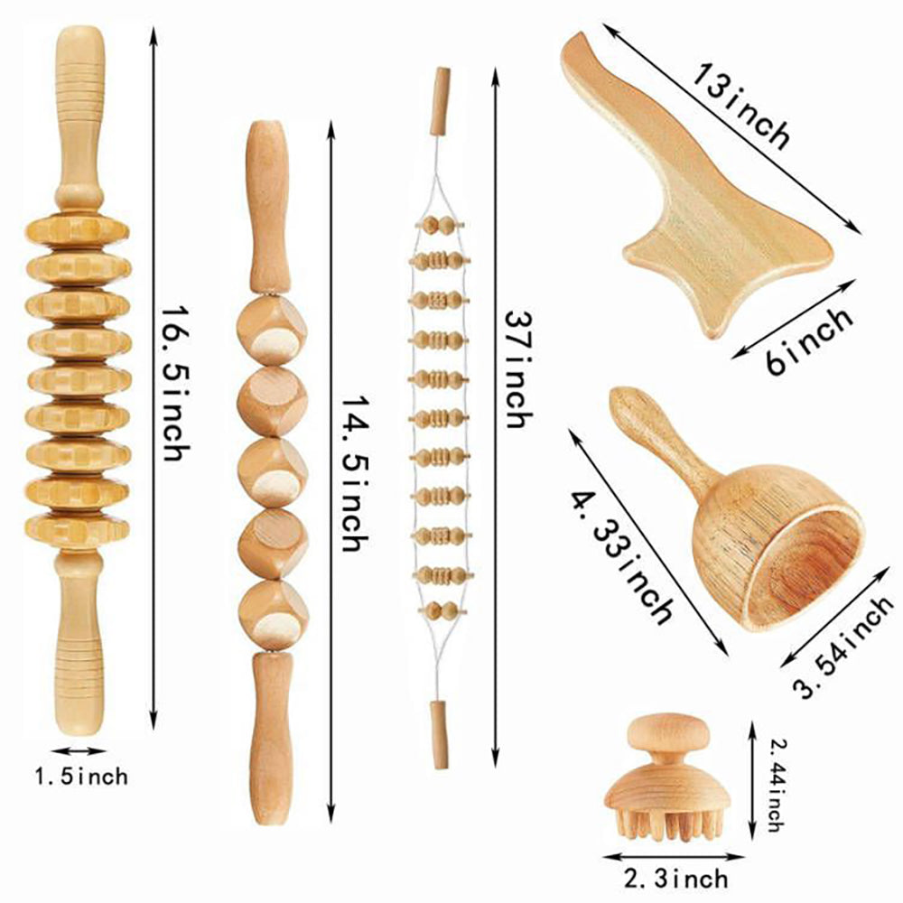 Wood Therapy Massage Tools Set — Hand-Crafted Meridian Release