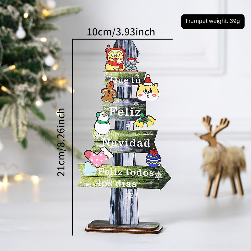 Wooden Christmas Tabletop Decoration for Cheerful Charm