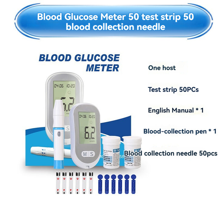 Blood Glucose Meter Kit with 50 Strips — 8-Second Results
