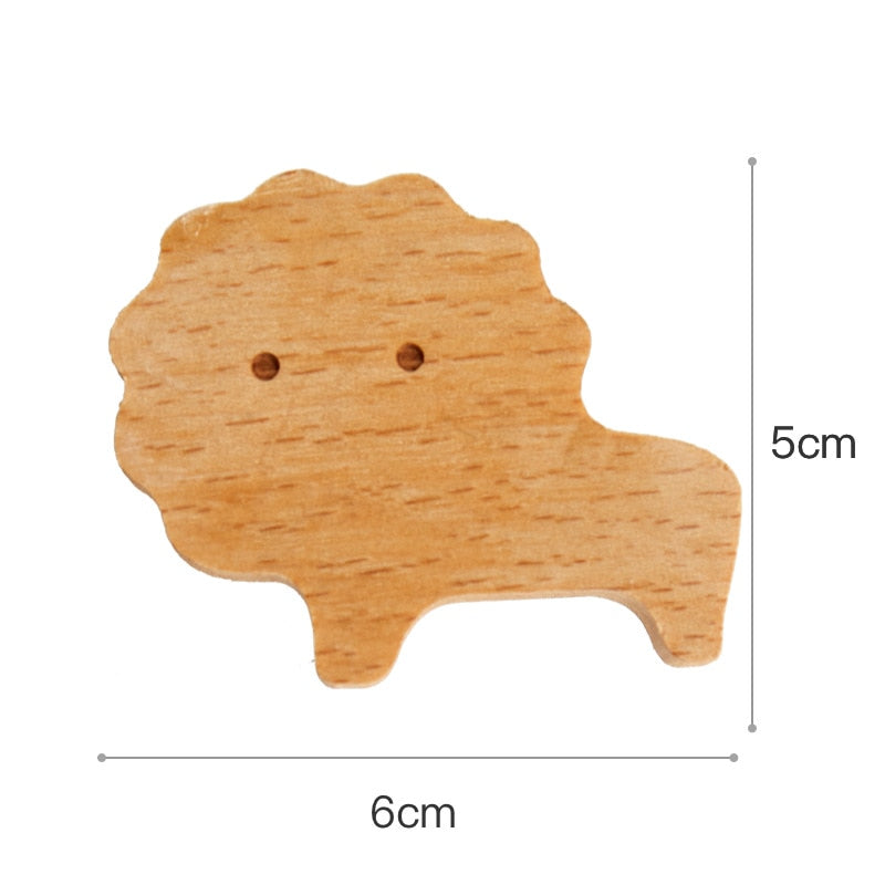 Kids' Wooden Animal Wall Hooks for Playful Storage