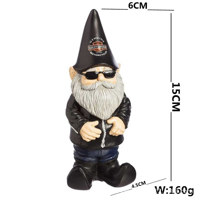 Motorcycle Biker Garden Gnome Pair for Outdoor Decor