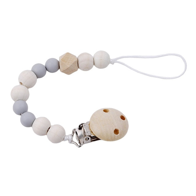 Wooden Pacifier Clip for Calmer, Easier Baby Outings