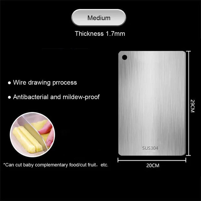 Stainless Steel Cutting Board, 304 Grade, Odor-Free