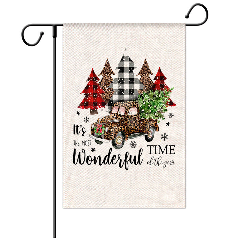Double-Sided Christmas Garden Flag with Santa Design
