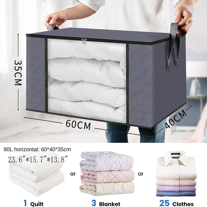 Clear Window Clothes Storage Bag 90L for Quilts & Bedding