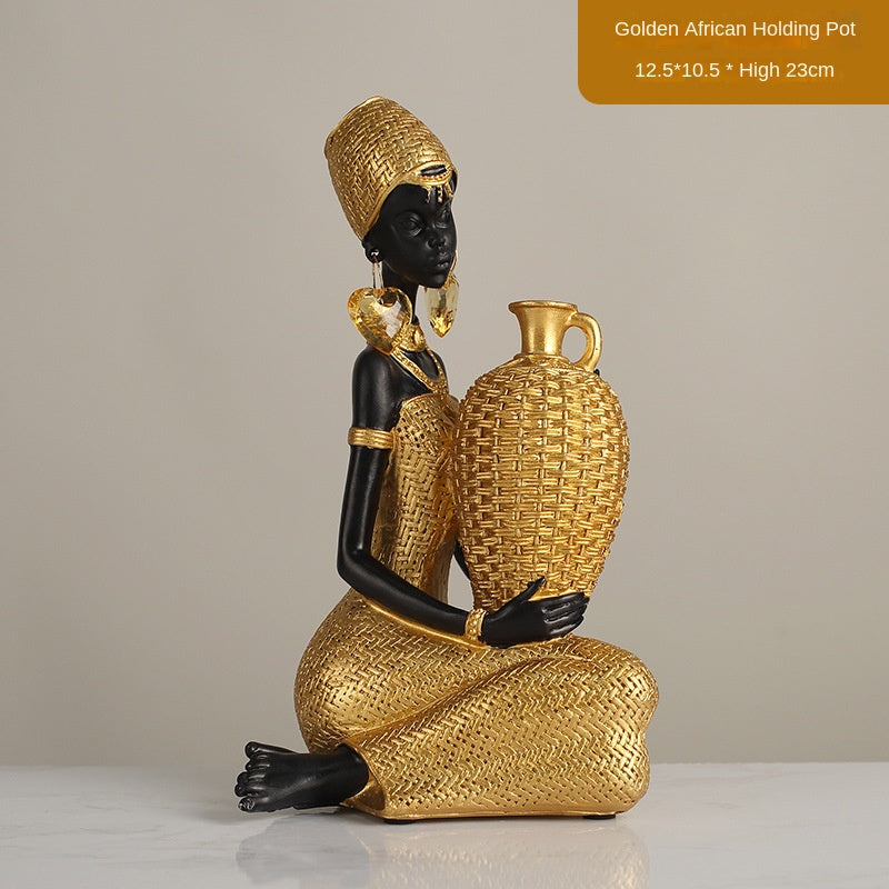 African Resin Figurines for Warm Artistic Home Decor