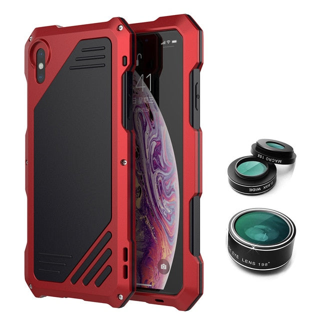 iPhone XS Max Metal Case with Fisheye Macro Lens Kit