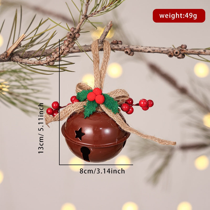 Christmas Bell Wreath Ornament for Rustic Tree Decor