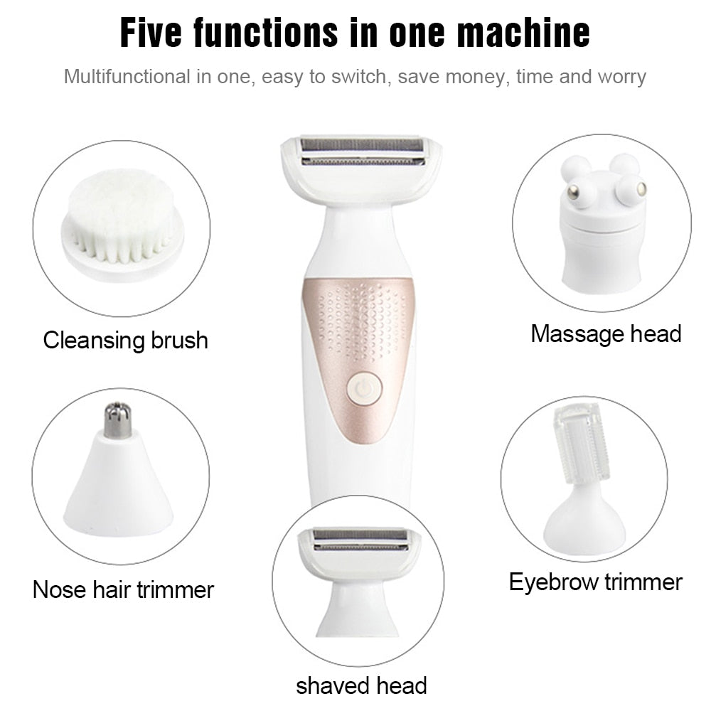 5-in-1 Electric Shaver for Women | 5-Function Groomer