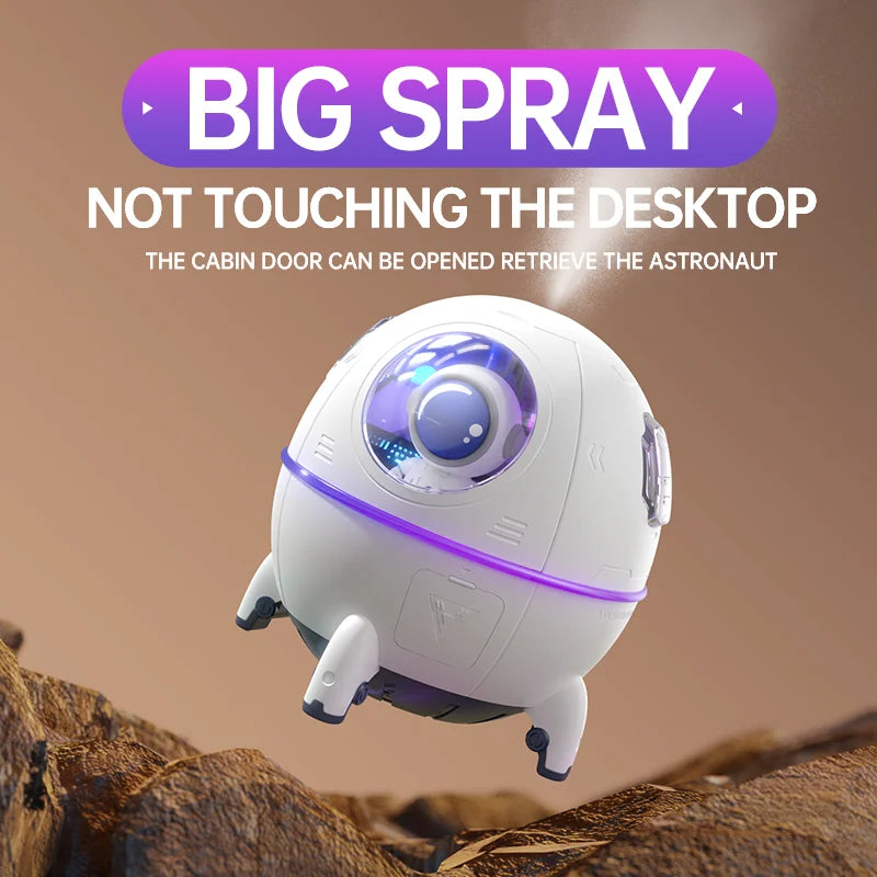 Astronaut Capsule Humidifier with Colorful LED Glow