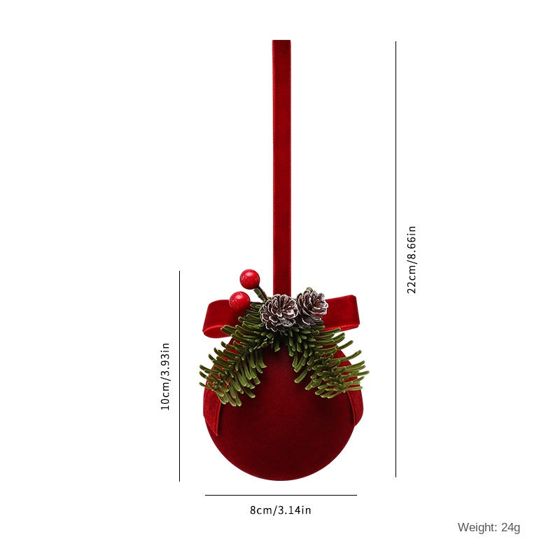 Velvet Christmas Bell Ornaments for Festive Holiday Decor