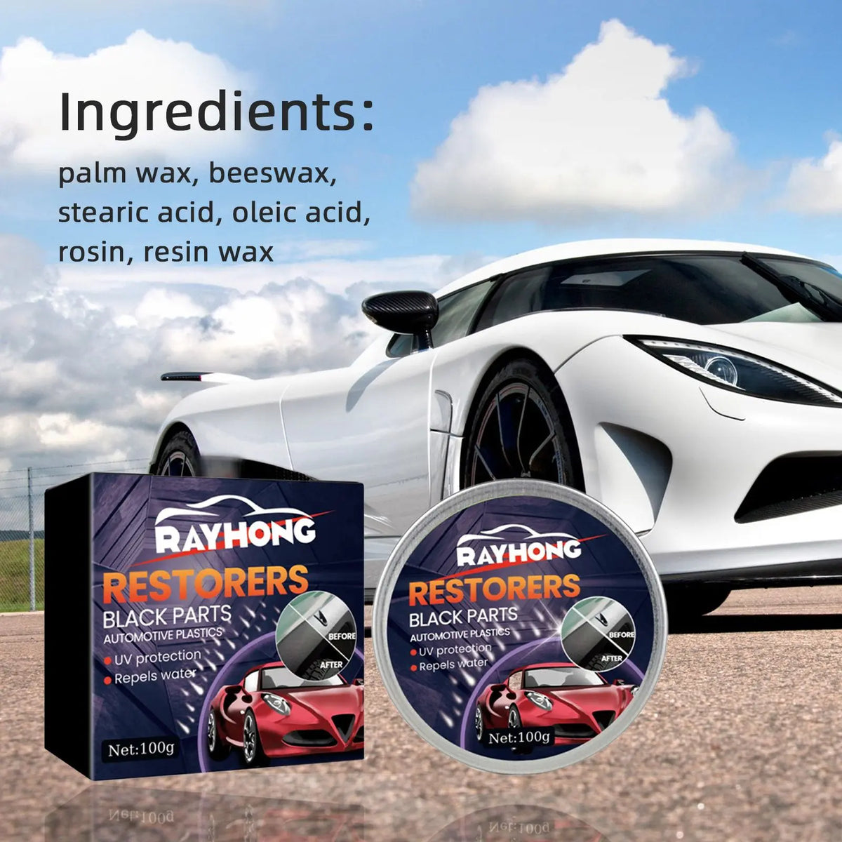 Automotive Plastic Restorer Wax for UV Protection