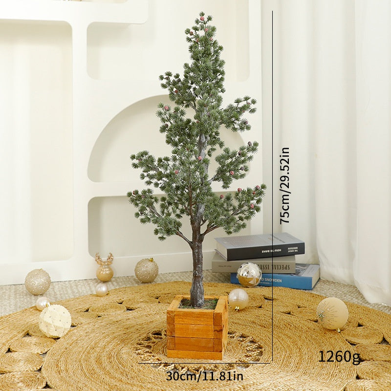 Artificial Pine Tree Decor for Festive Small Spaces
