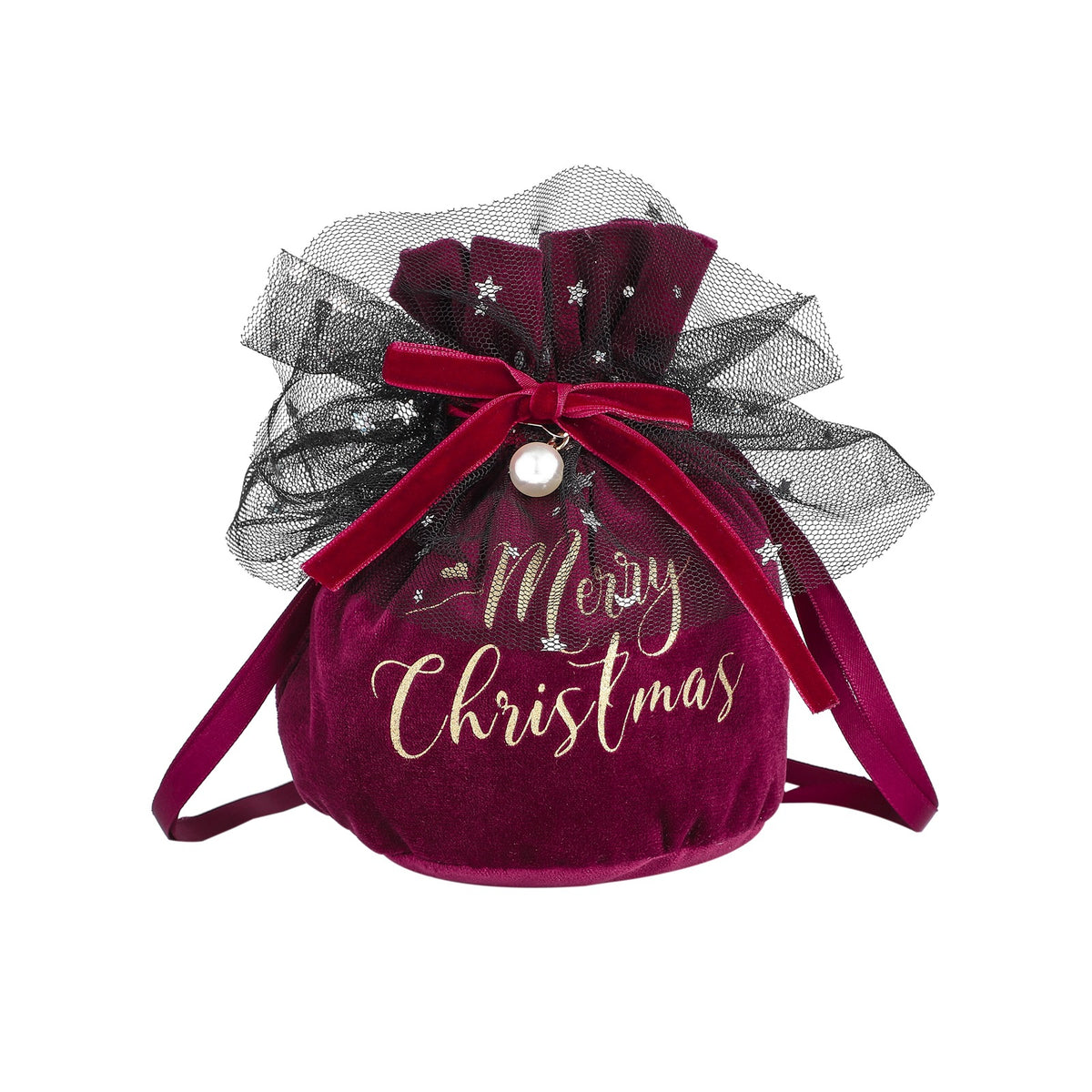 Christmas Velvet Gift Bag for Elegant Small Gifts & Candy