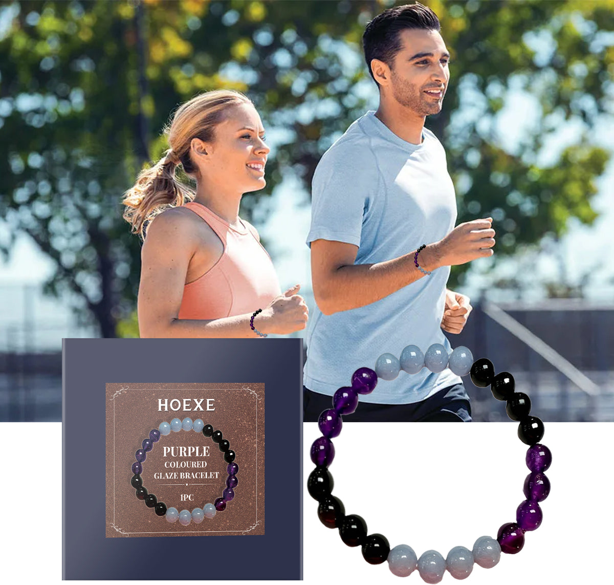 Purple Glass Bead Bracelet for Colorful Everyday Style