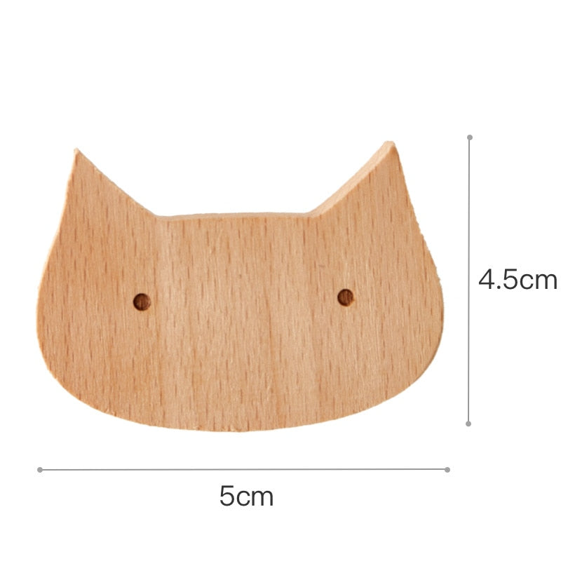 Kids' Wooden Animal Wall Hooks for Playful Storage