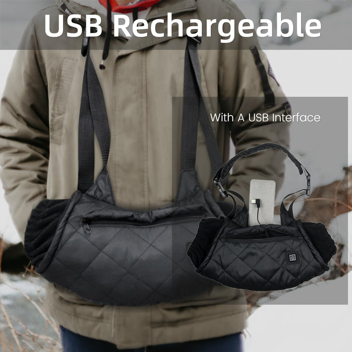 Heated Hand Muff for Ice Fishing, Camping and Hiking