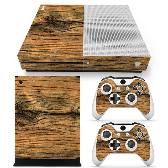 Xbox One S Wood Grain Console Skin & Controller Decals