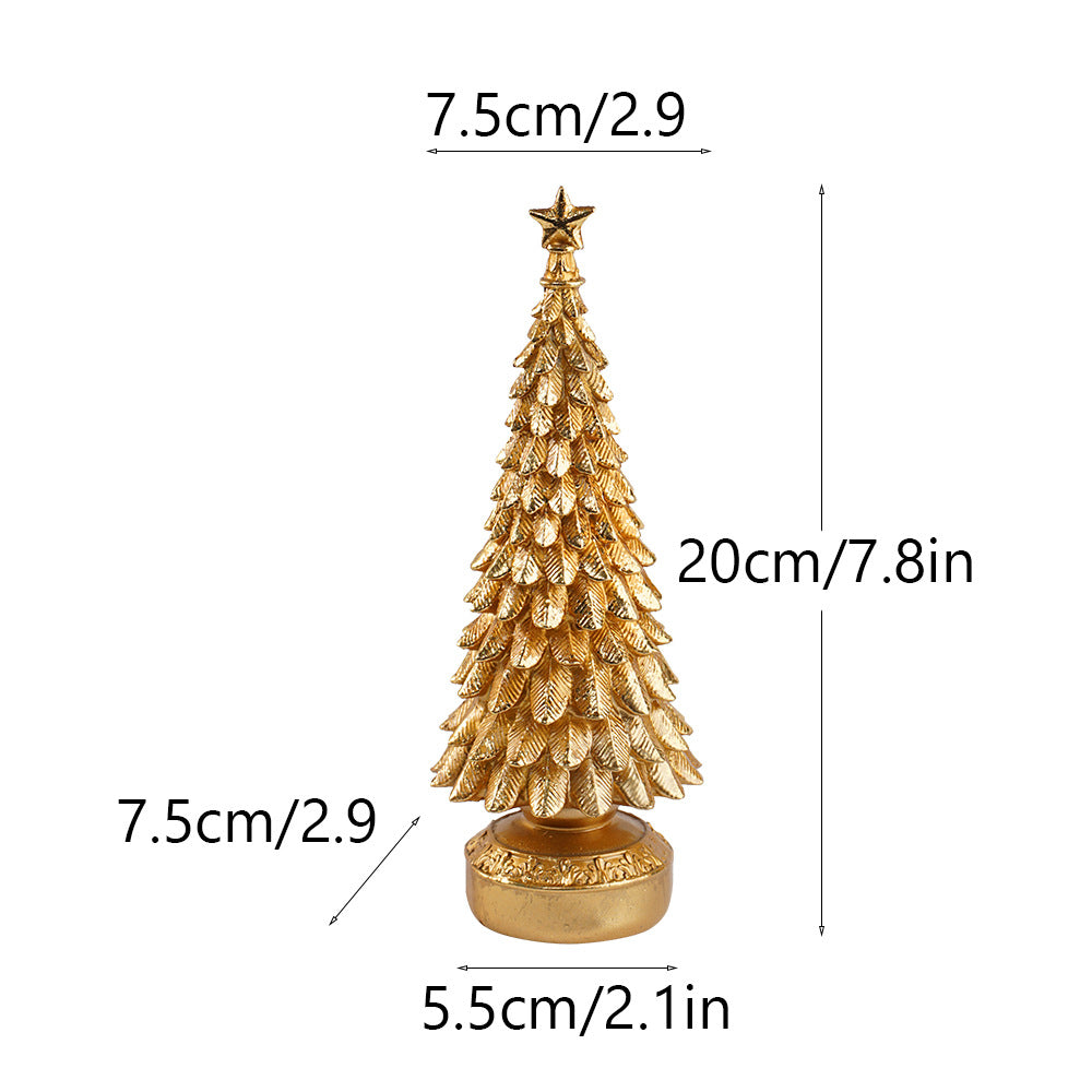 Elegant Tabletop Christmas Tree Decor with Gold Star