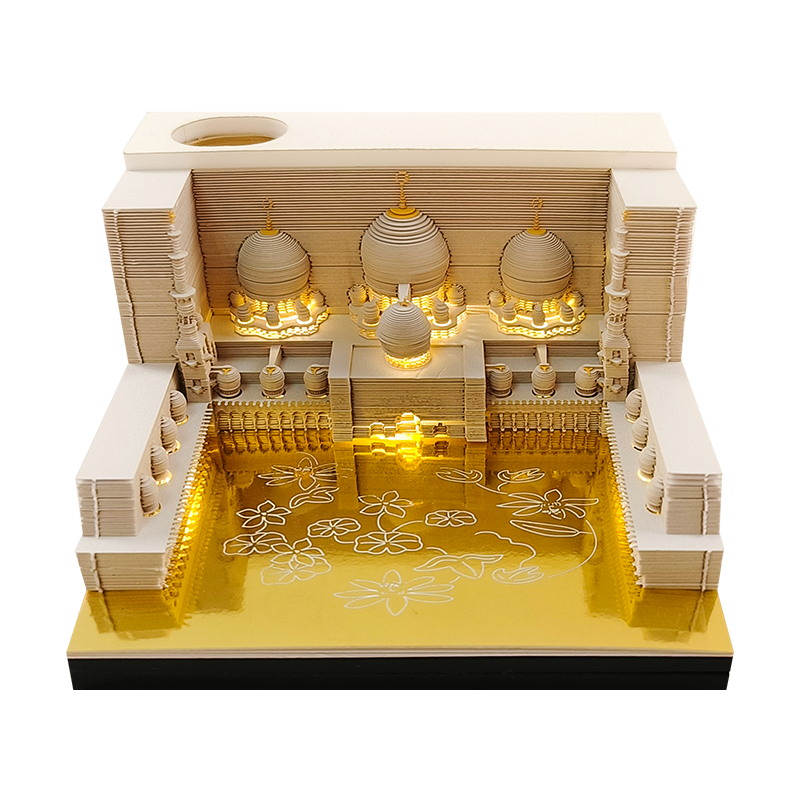 3D Castle Notepad Calendar With Warm LED Desk Light